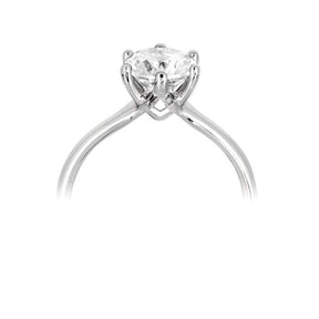 Platinum round brilliant cut D colour 2.01ct lab diamond 6 claw solitaire ring
