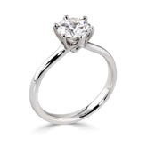 Platinum round brilliant cut D colour 2.01ct lab diamond 6 claw solitaire ring