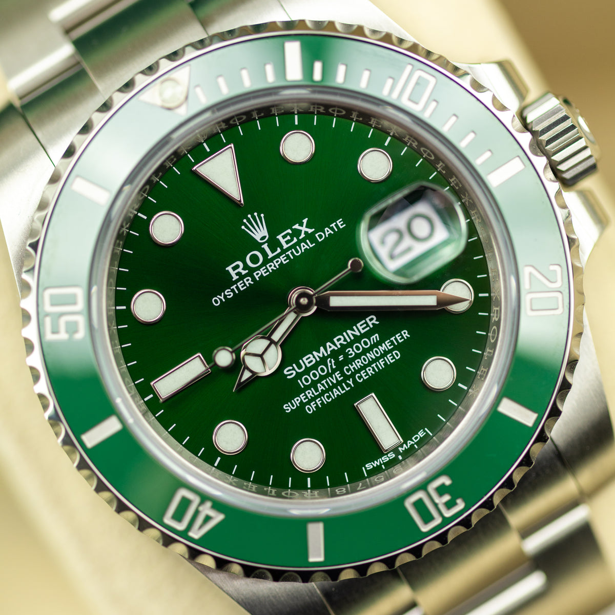 2019 Rolex SUBMARINER DATE 'Hulk', Oystersteel, 40mm 116610LV Available at RR Jewelllers