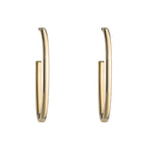 9ct yellow gold oval 3/4 hoop earrings