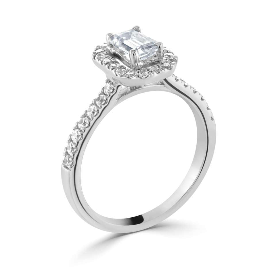 Vine Princess Cut Halo diamond Engagement Ring In 14K Rose Gold |  Fascinating Diamonds
