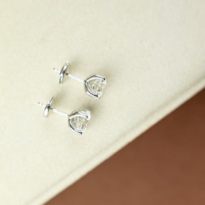 Platinum Round Brilliant Cut 4.05ct  4 Claw Stud Earrings