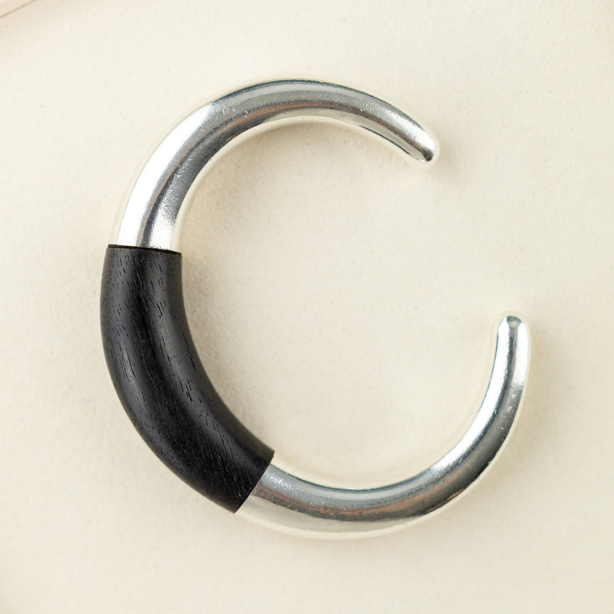 Pre Loved Georg Jensen Aura Silver & Ebony Bangle  at RR Jewellers Yarm UK