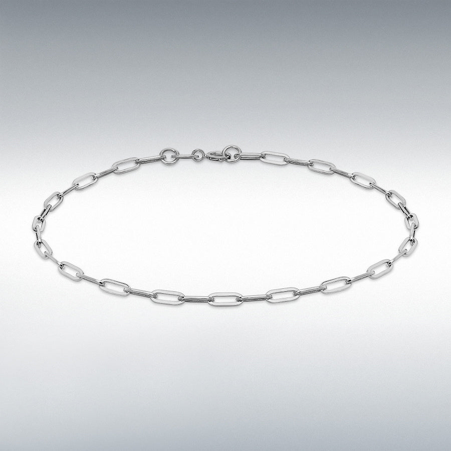 9ct white gold 2.3mm paper chain bracelet