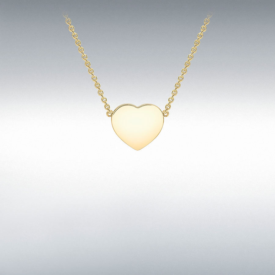 9ct yellow gold heart disc adjustable necklace