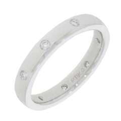 Platinum diamond flush set station ring