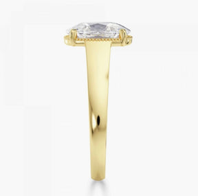 9ct yellow gold 3ct elongated cushion cut wide shoulder solitaire ring