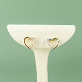 9ct yellow gold diamond cut & set stud earrings
