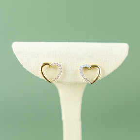 9ct yellow gold diamond cut & set stud earrings