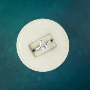 Platinum marquise cut solitaire ring