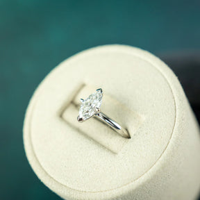 Platinum marquise cut solitaire ring