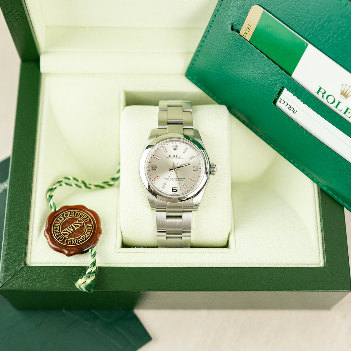 2015 Rolex OYSTER PERPETUAL 31 Mother of Pearl Markers 177200 Reference Watch