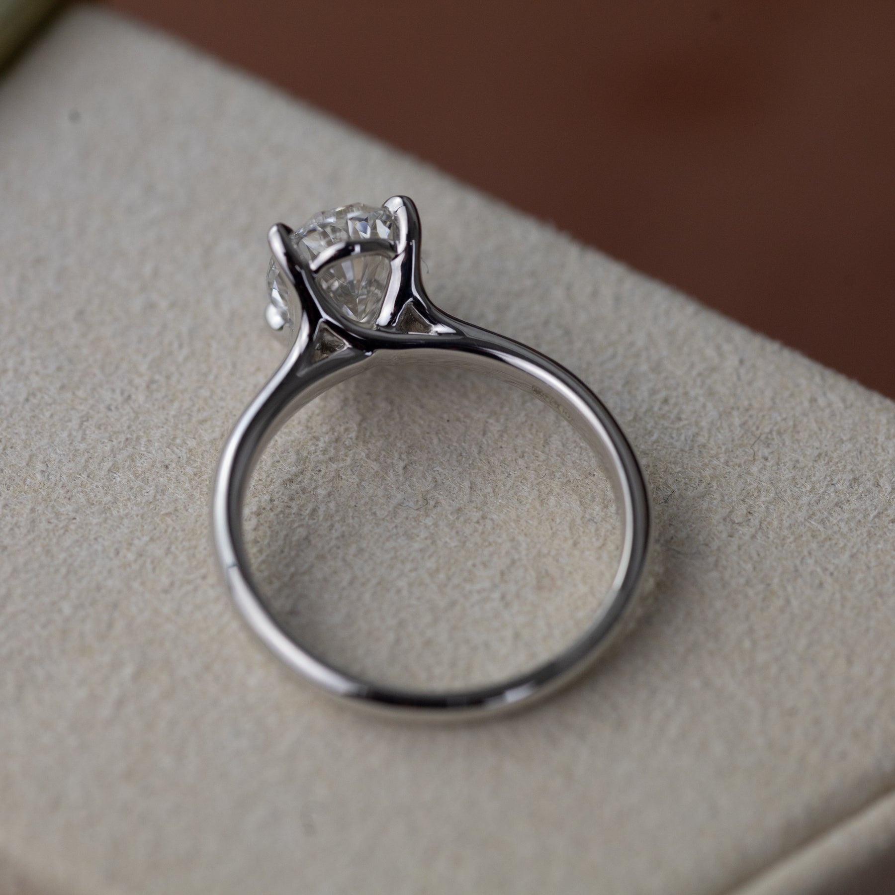 9ct white gold oval cut 2.01ct diamond solitaire ring