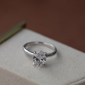 9ct white gold oval cut 2.01ct diamond solitaire ring