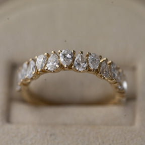 9ct yellow gold pear cut eternity ring