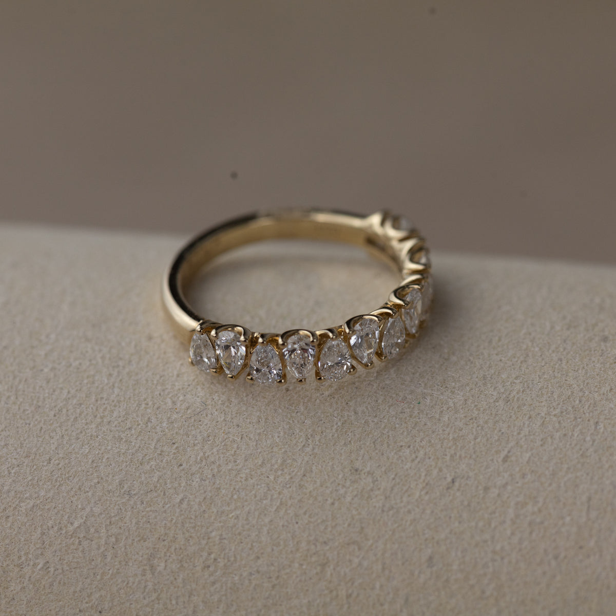 9ct yellow gold pear cut eternity ring