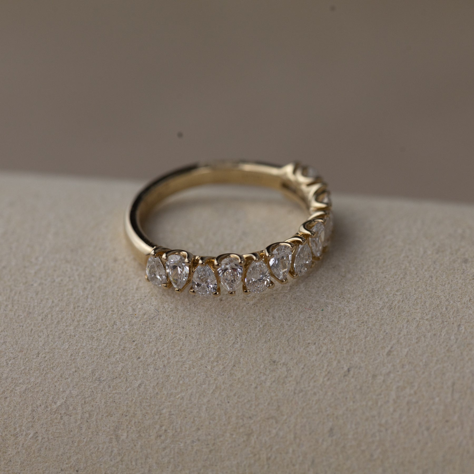 9ct yellow gold pear cut eternity ring