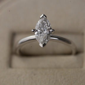 Platinum marquise cut solitaire ring