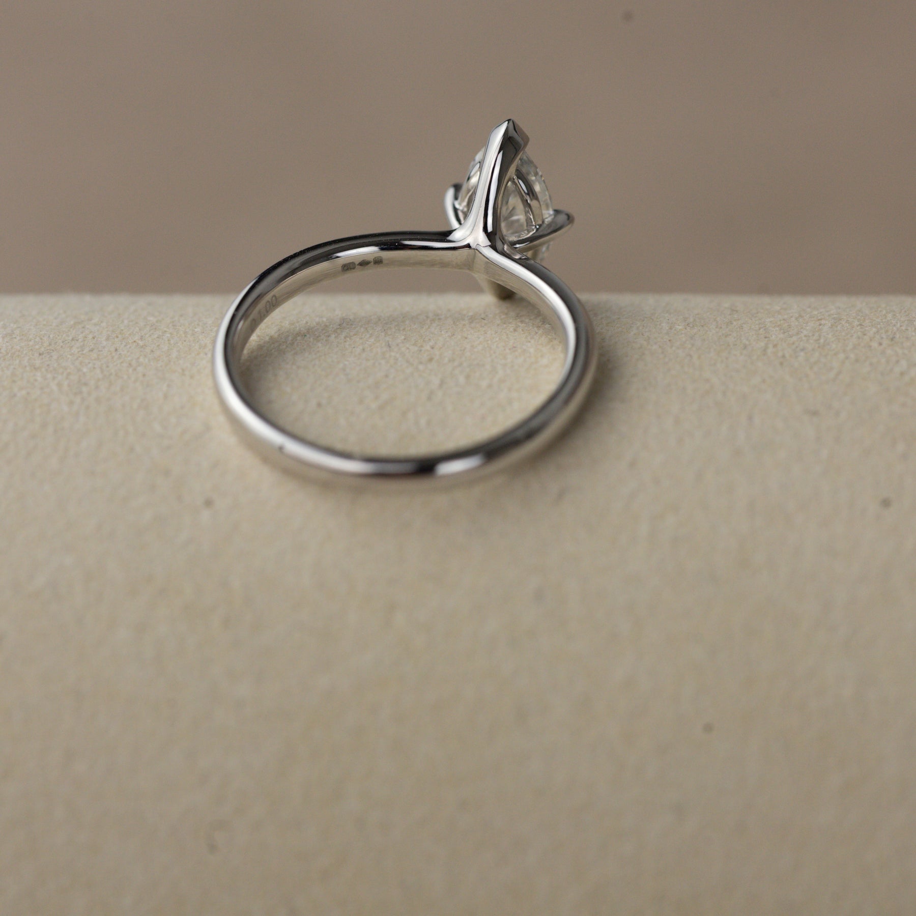 Platinum marquise cut solitaire ring