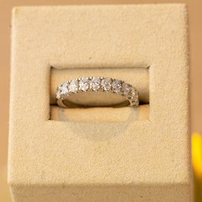 Platinum 1.10ct oval cut diamond half eternity ring