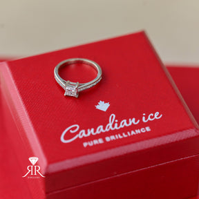 Preloved 18ct white gold princess cut Canadian ice 0.65ct diamond ring