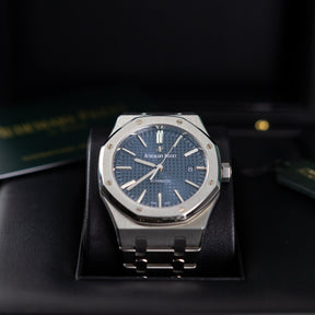 Audemars Piguet Royal Oak, Blue Baton Dial  15400ST available at RR Jewellers Yarm