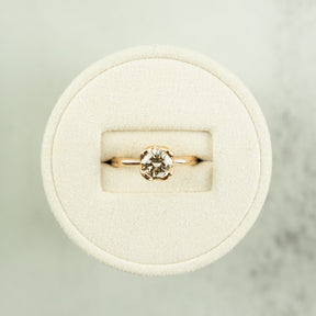 18 Karat Rose Gold 1.05ct Round Cognac Diamond Solitaire Ring at RR Jewellers