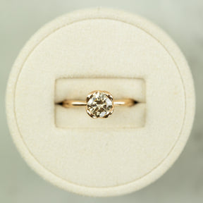 18 Karat Rose Gold 1.05ct Round Cognac Diamond Solitaire Ring at RR Jewellers