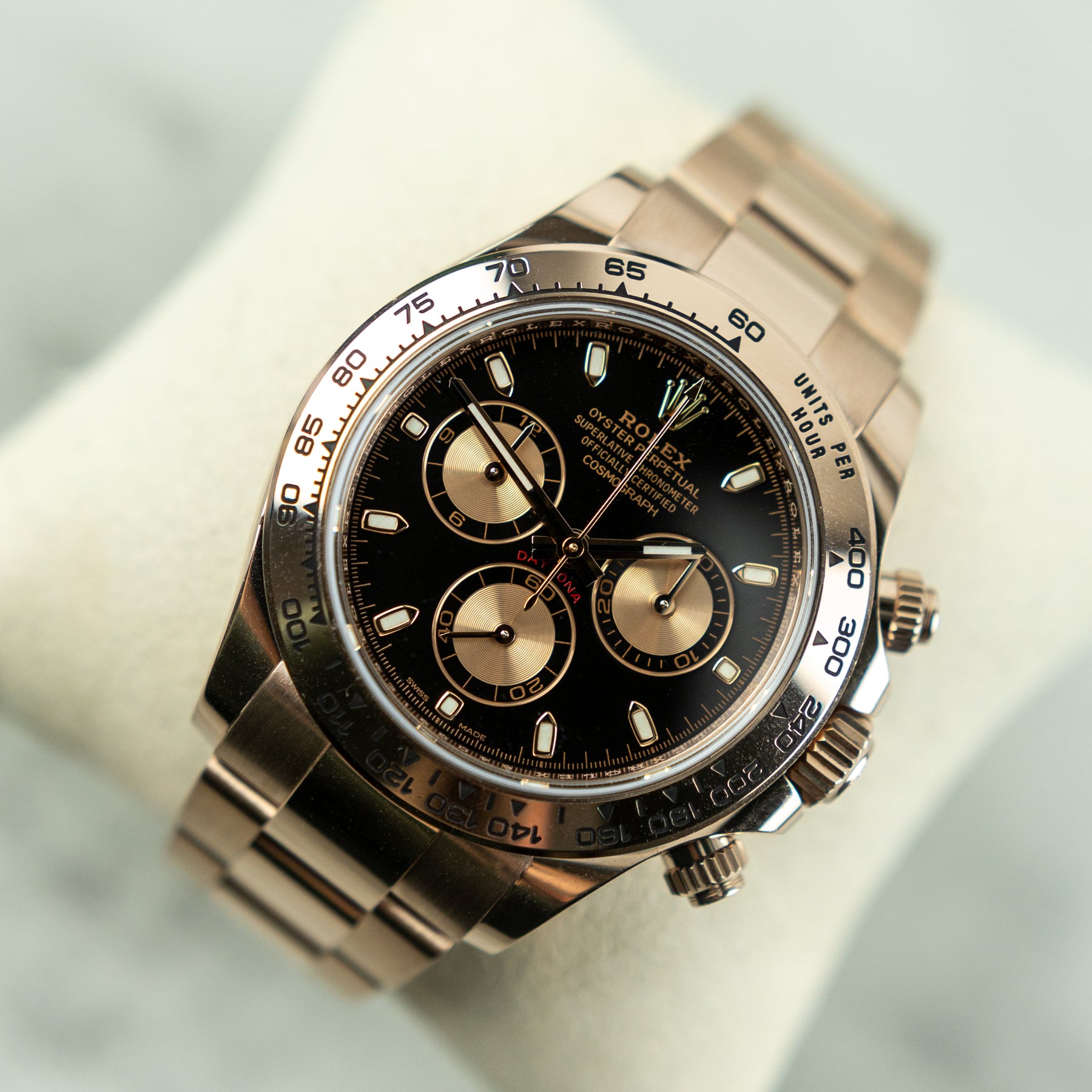 2023 Rolex COSMOGRAPH DAYTONA 18K Everose Gold, Black Dial 116505 Available at RR Jewellers Yarm