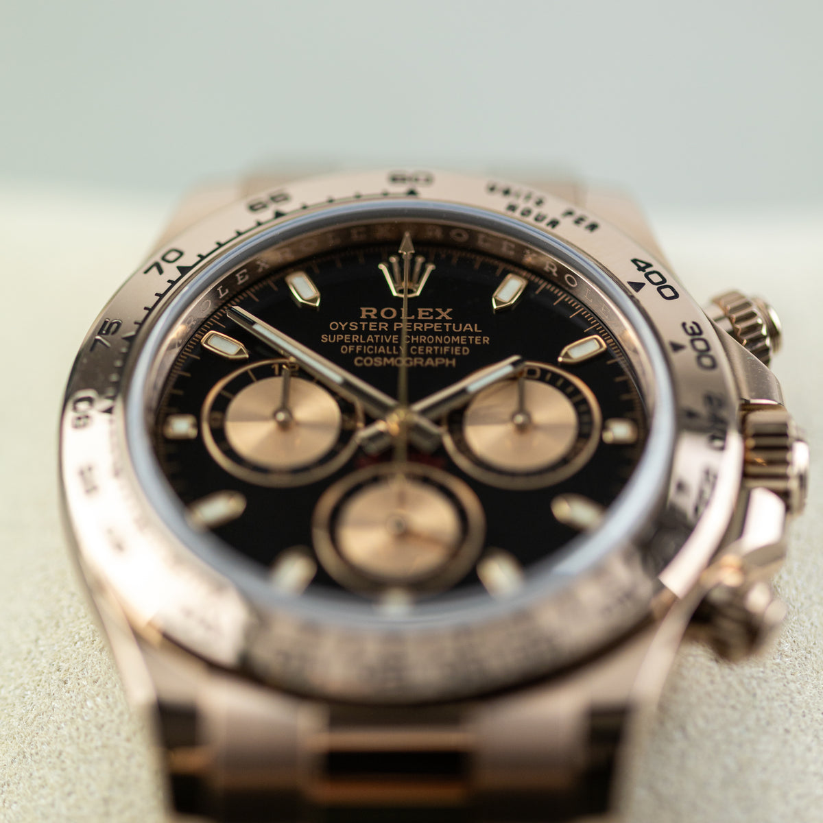 2023 Rolex COSMOGRAPH DAYTONA 18K Everose Gold, Black Dial 116505 Available at RR Jewellers Yarm