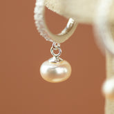 Freshwater Pearl Hoop Earrings on Silver at RR Jewellers Yarm UK