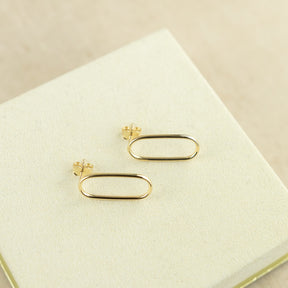 9ct Yellow Gold 23mm Open Oval Stud Earrings at RR jewellers Yarm UK
