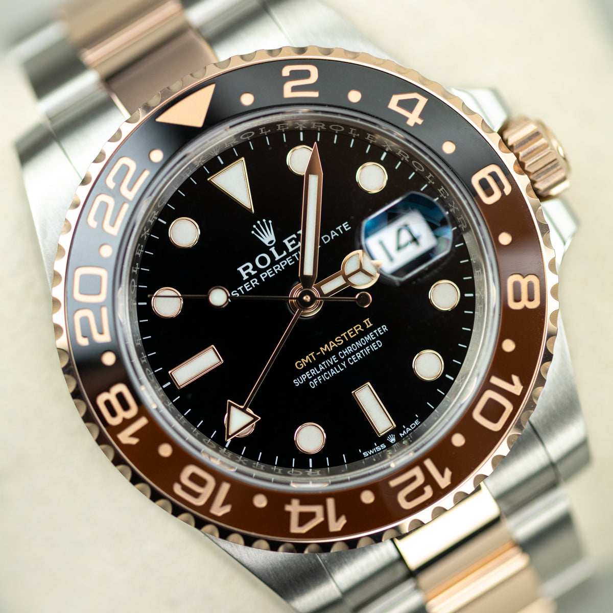 2024 Rolex GMT-MASTER II 'Root Beer' Oyster, 41mm, Oystersteel & Everose Gold Available at RR Jewellers