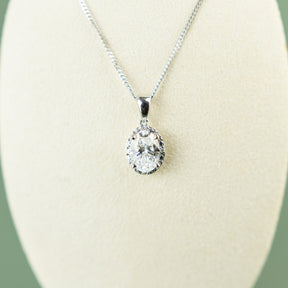 9 Karat White Gold Halo Diamond Pendant with 1.24ct at RR Jewellers Yarm UK
