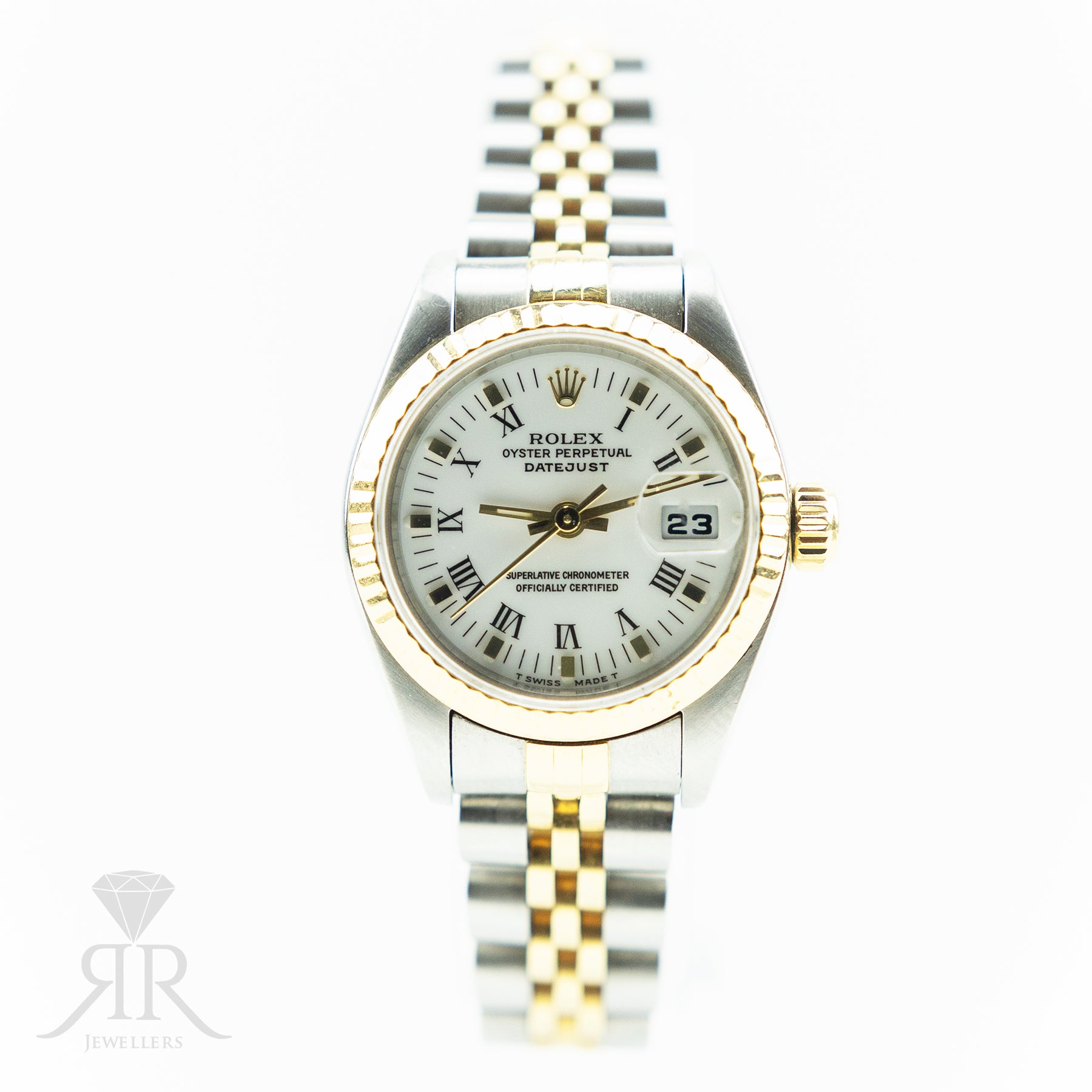 1989 Rolex DATEJUST 26mm Steel & Yellow Gold Fluted Bezel Roman Markers 6917 Available at RR Jewellers Yarm