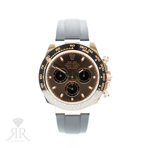 2022 Rolex COSMOGRAPH DAYTONA Everose Gold, Oysterflex, Chocolate Dial, 40mm 116500LN Available at RR Jewellers Yarm