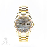 2015 Rolex DAYDATE 36mm 18K Yellow Gold, MOP Diamond Dial, President, 128238 available at RR Jewellers Yarm