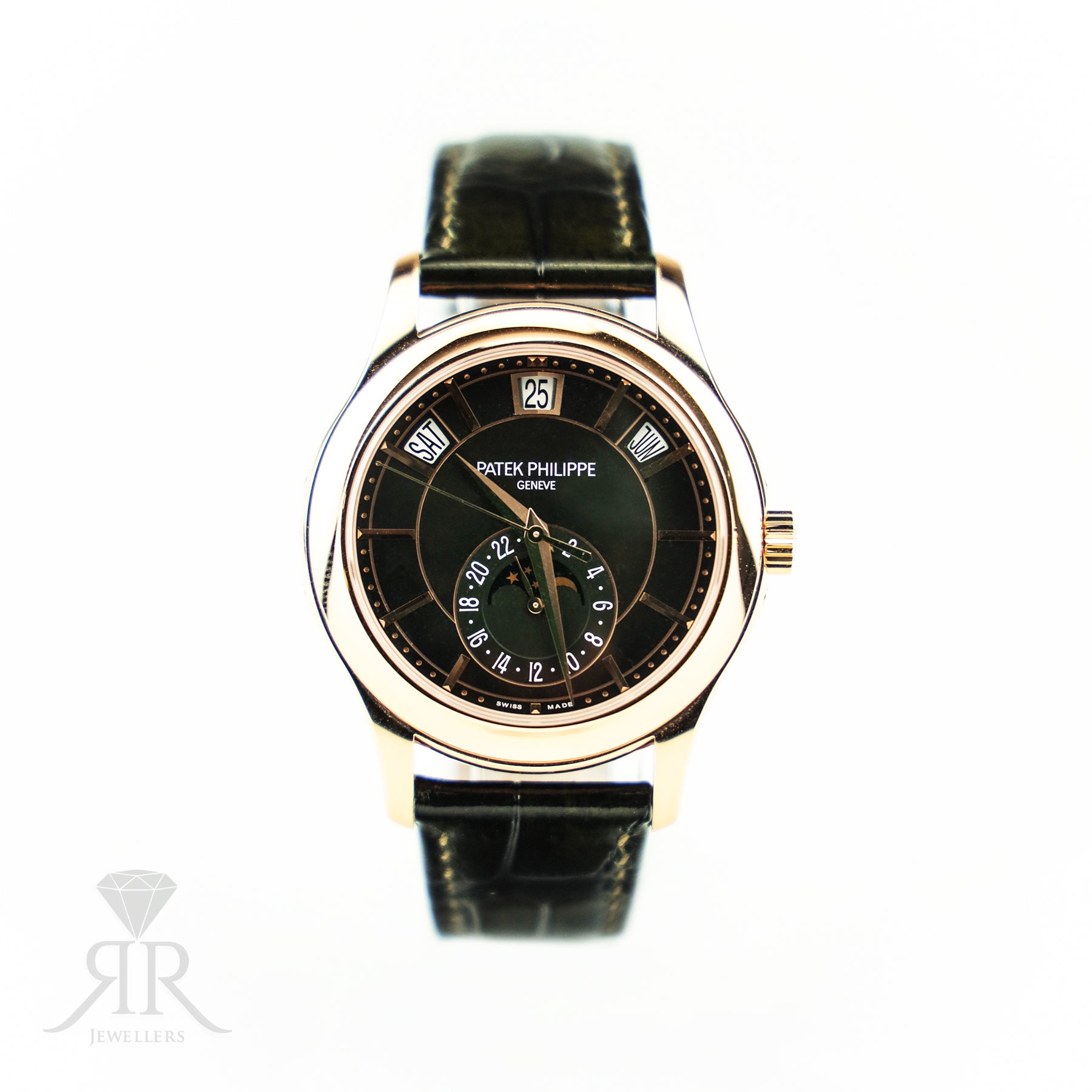 Pre-owned 2022 Patek Phillippe 5205R Annual Calendar Green Dial