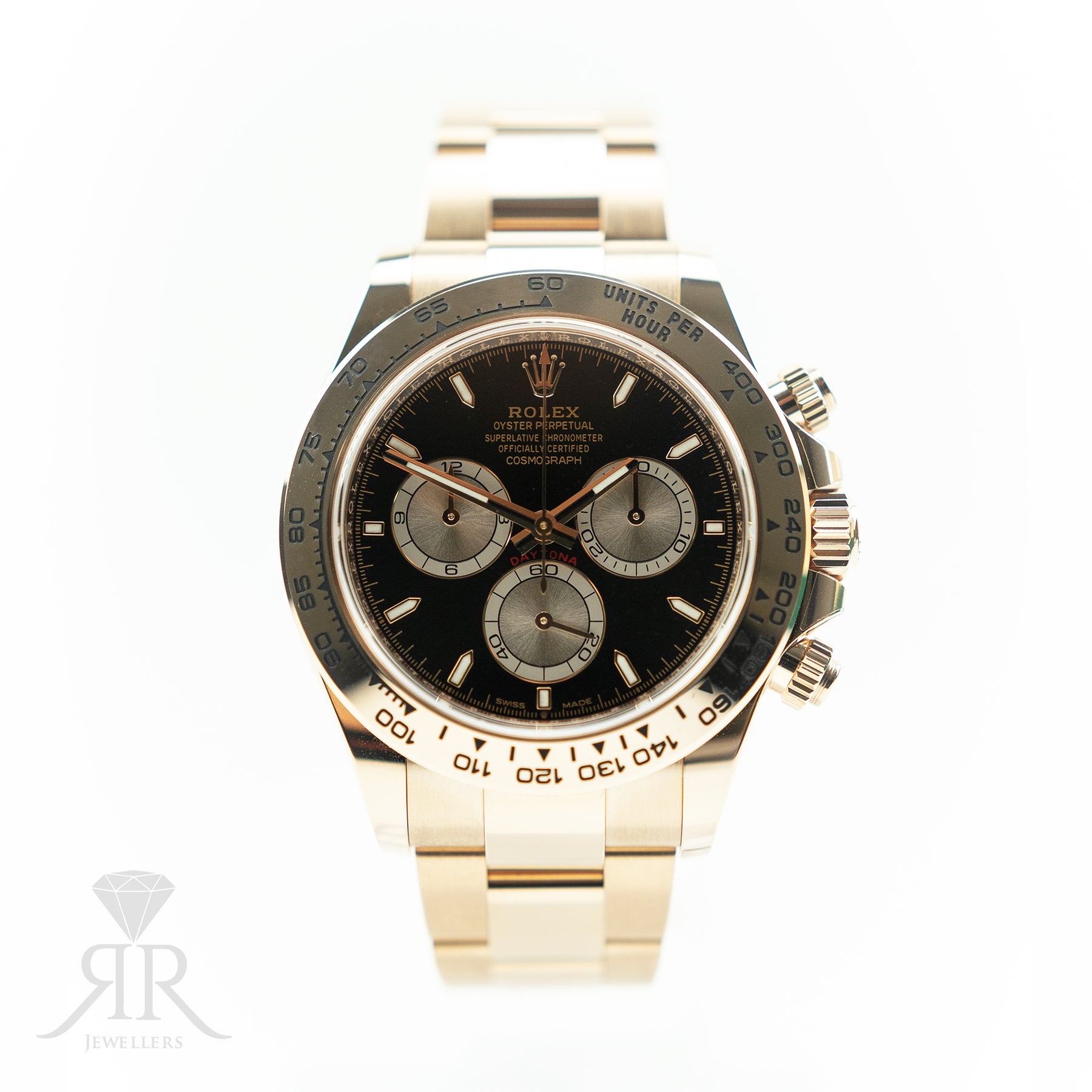 2023 Rolex COSMOGRAPH DAYTONA 18K Everose Gold, Black Dial, 40mm 126505 available at RR Jewellers Yarm