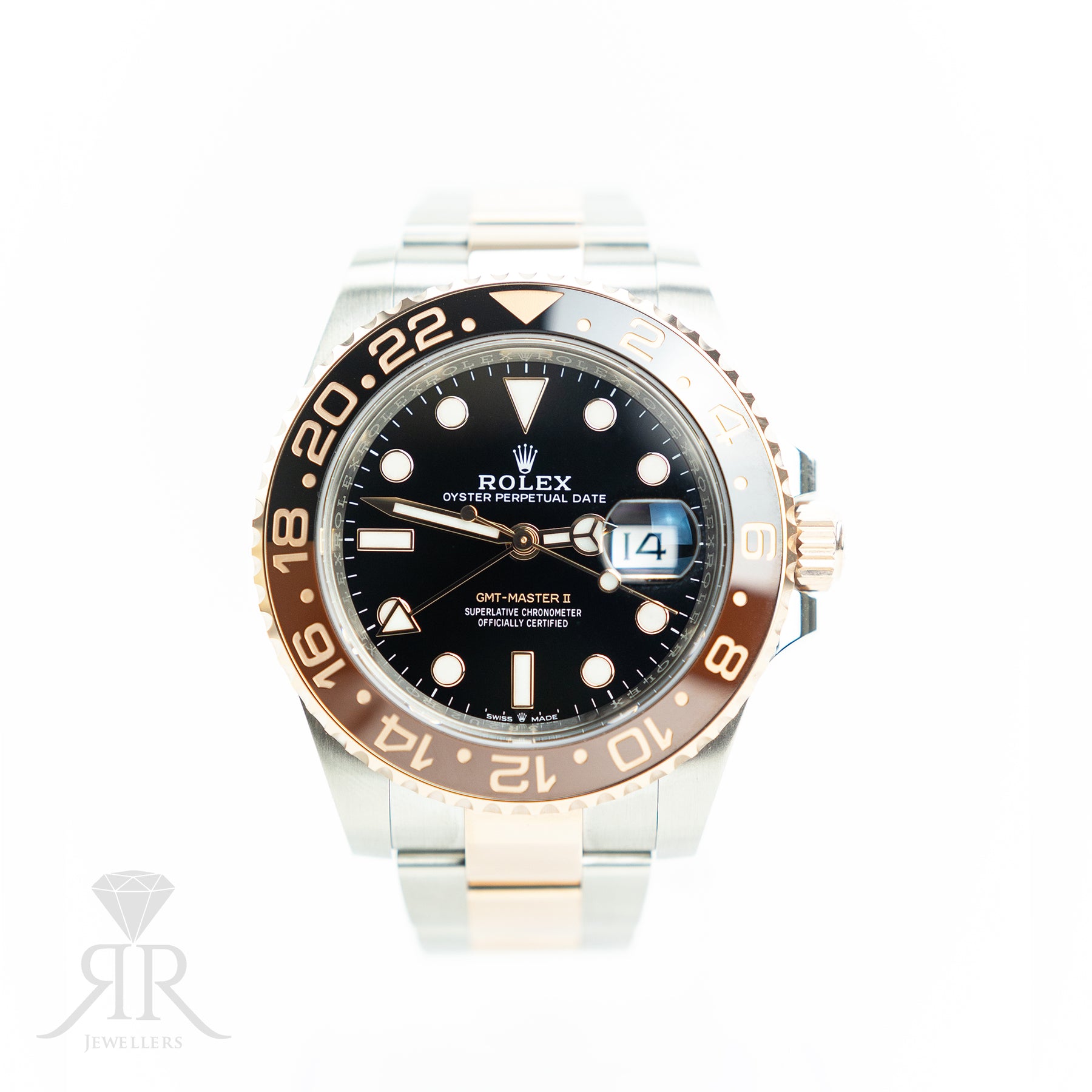 2024 Rolex GMT-MASTER II 'Root Beer' Oyster, 41mm, Oystersteel & Everose Gold Available at RR Jewellers