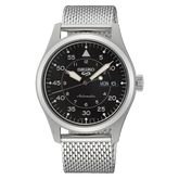 Seiko 5 Sports Automatic Black Dial Mesh Chain Men's Watch SRPH23K
