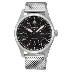 Seiko 5 Sports Automatic Black Dial Mesh Chain Men's Watch SRPH23K
