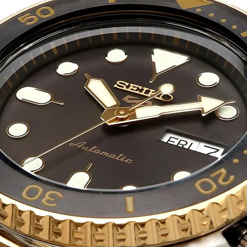 Seiko 5 Sports U.S. Special Gold Tone Men’s Watch- SRPK22 | RR Jewelle