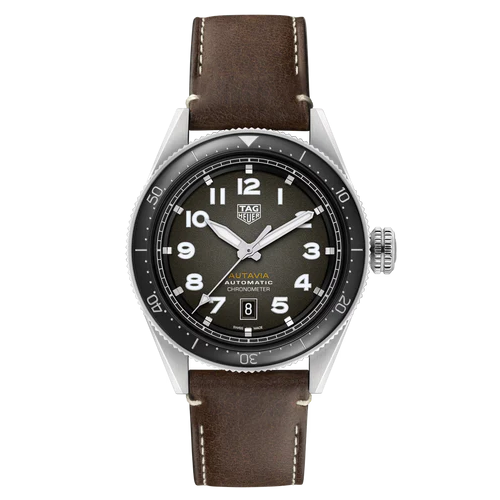 TAG Heuer Autavia 42mm Black Dial Leather Watch WBE5114.FC8266