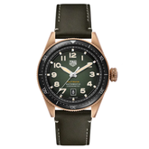 TAG Heuer Autavia 42mm Green Dial Leather Watch WBE5190.FC8268