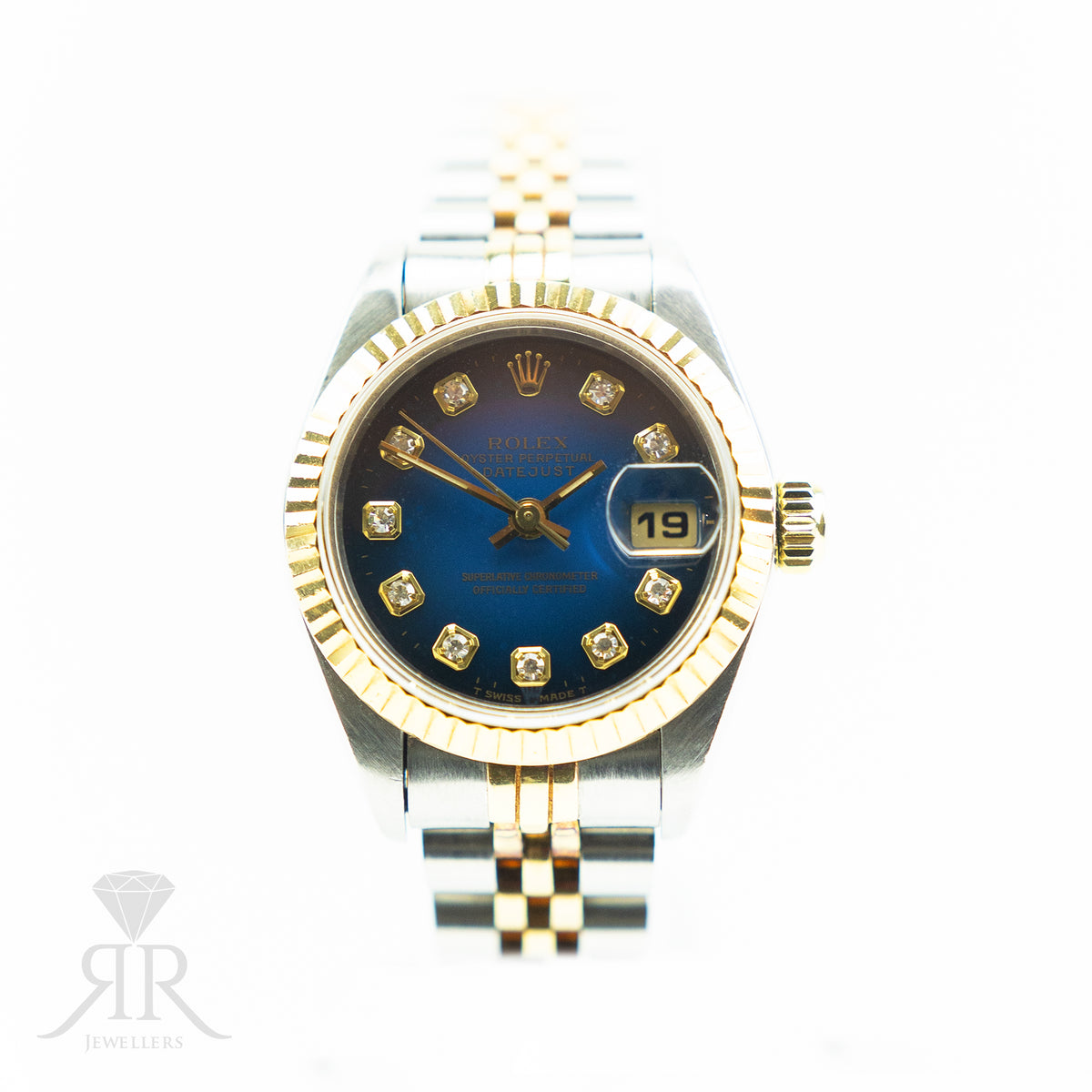 1995 Rolex DATEJUST 26mm Steel & Yellow Gold, Fluted Bezel, Diamond Dot Available At RR Jewellers Yarm 