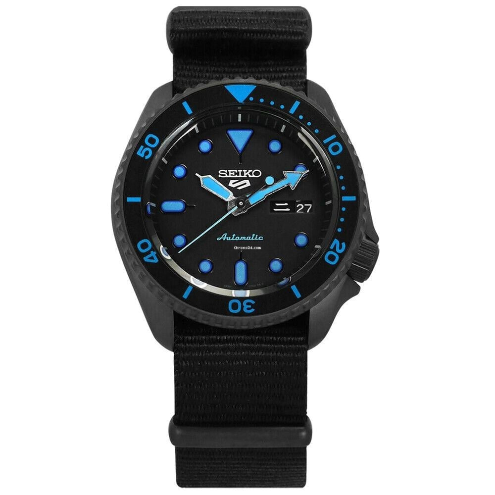 SEIKO 5 SPORTS STREET STEALTH BLACK AUTOMATIC MEN'S WATCH SRPD81K1