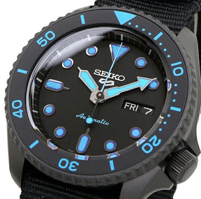 SEIKO 5 SPORTS STREET STEALTH BLACK AUTOMATIC MEN'S WATCH SRPD81K1