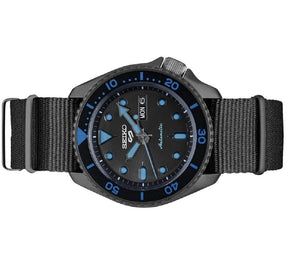SEIKO 5 SPORTS STREET STEALTH BLACK AUTOMATIC MEN'S WATCH SRPD81K1