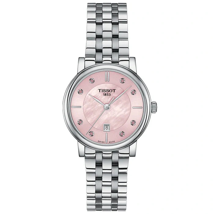 Tissot Carson Premium Lady Pink Dial Stainless Steel Watch- T122.210.1